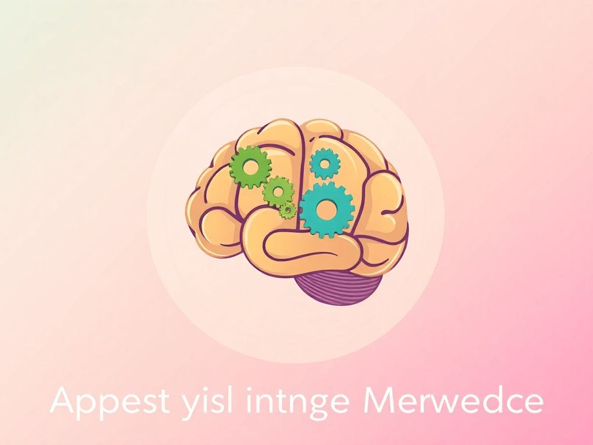 Illustrative brain with gears, symbolizing intelligence and skills.