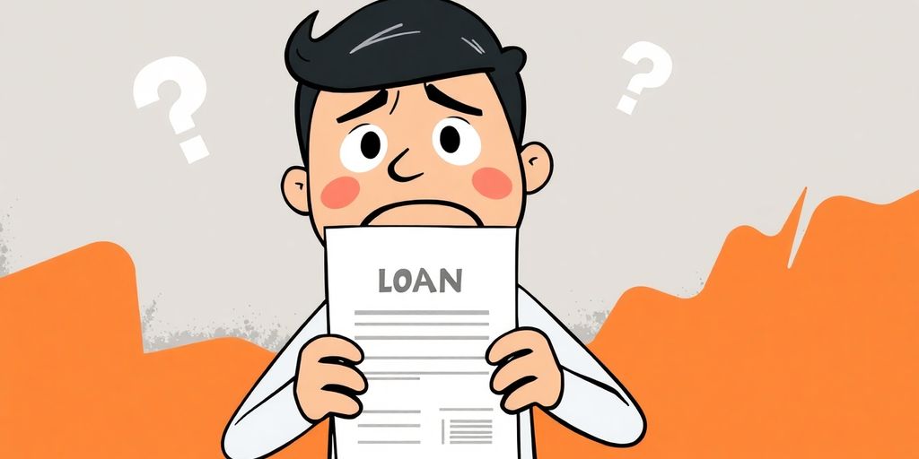 Cartoon hands holding a personal loan document.