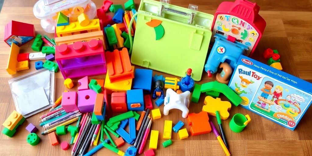 Bunte Spielzeuge für kreative Entdecker ab 4 Jahren.