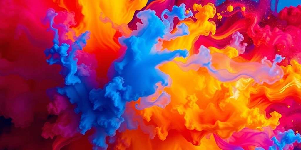 Vibrant abstract colors swirling and blending harmoniously.