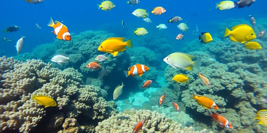 Colorful saltwater fish swimming in Florida's coral reefs.