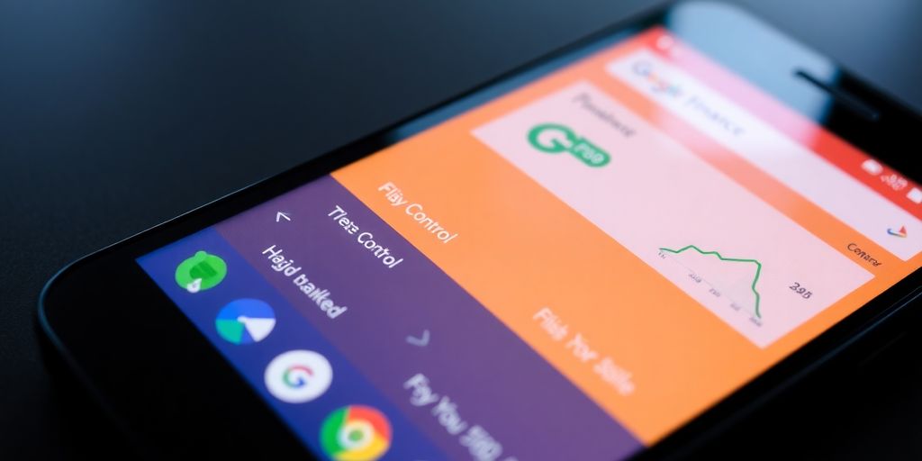 Android phone displaying Google Finance app interface.