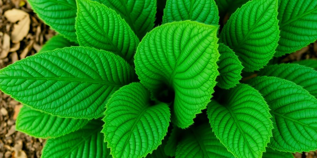 Nærbilde av Groblad blader i naturlig miljø.