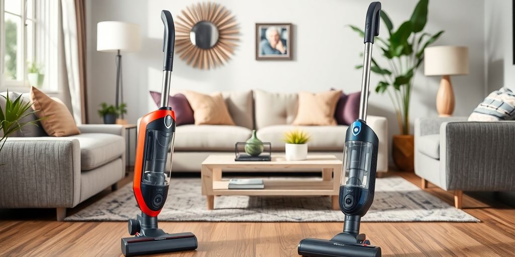 Moderner Staubsauger in einem eleganten Wohnraum.