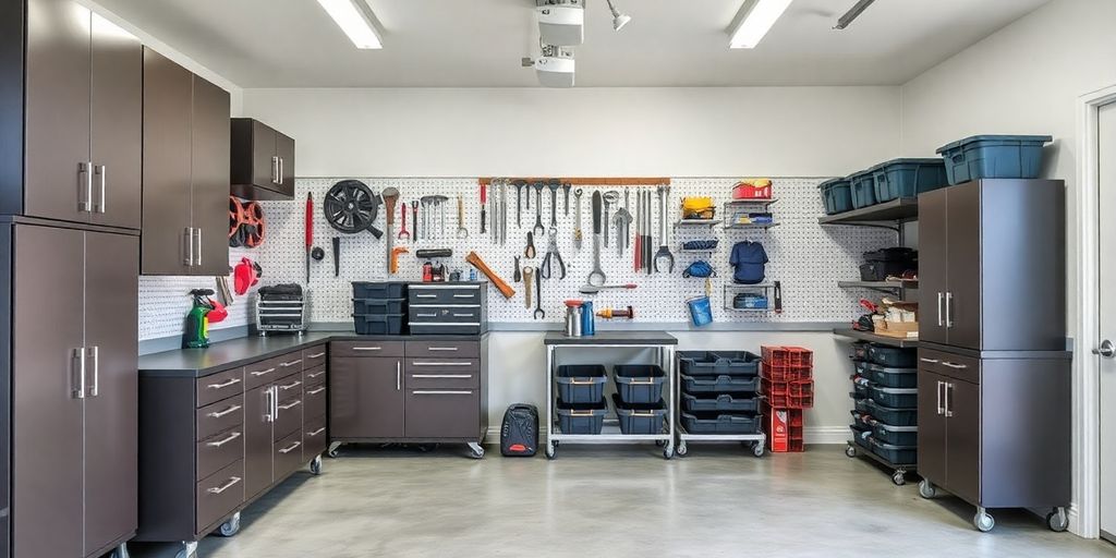Orderly garage with Husky system.