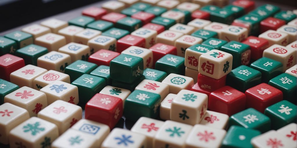 Mahjong tiles showcasing Chinese and American sets side by side.