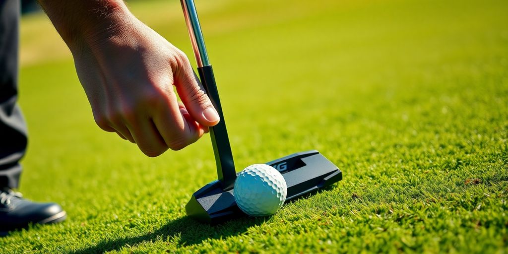 Man putting on a golf course with a PXG putter.