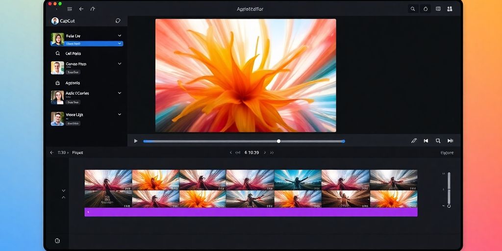 CapCut logo and editing interface.