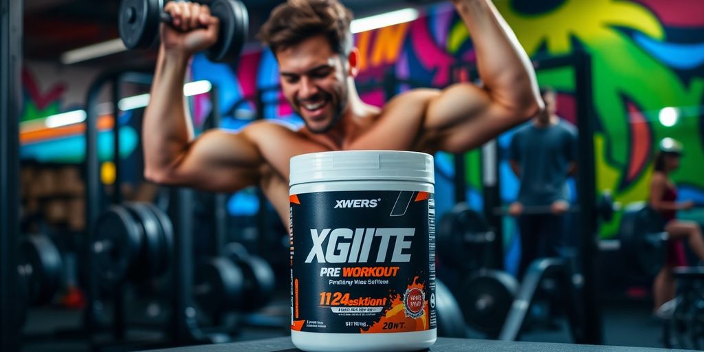 Man lifting weights with XWERKS Ignite in view.