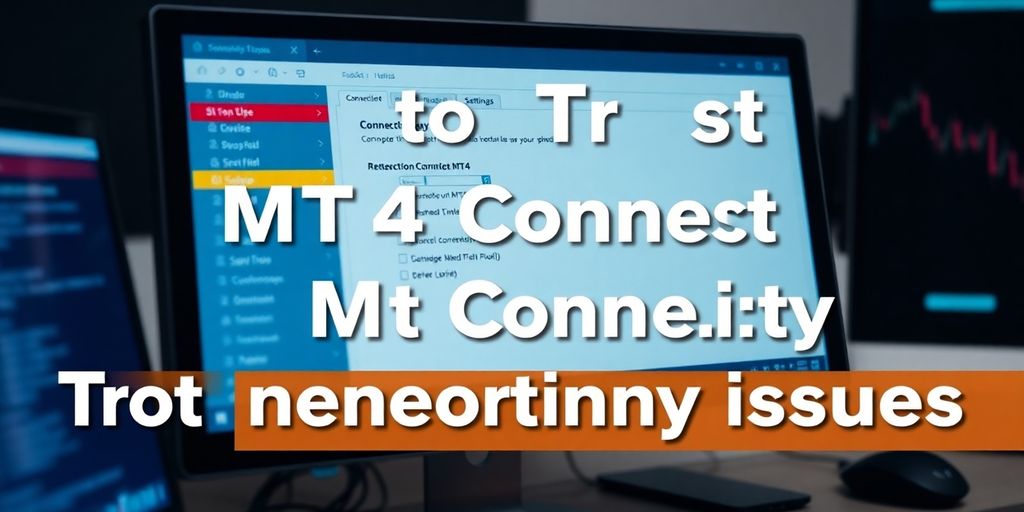 MT4 platform on a computer screen showing connection settings.