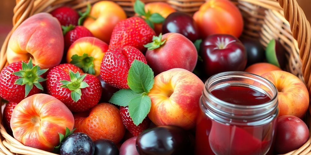 Asortiment de fructe proaspete pentru dulceață.