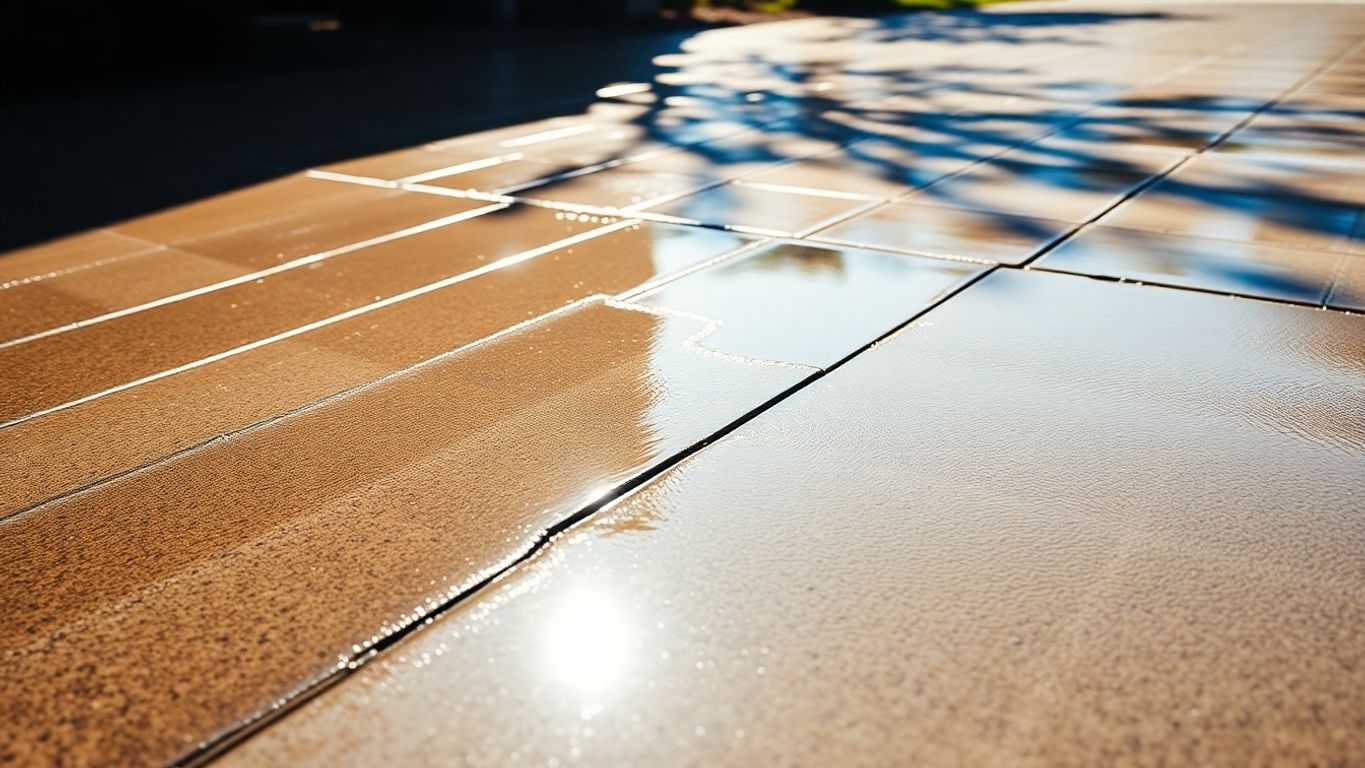 Sparkling clean driveway surface.