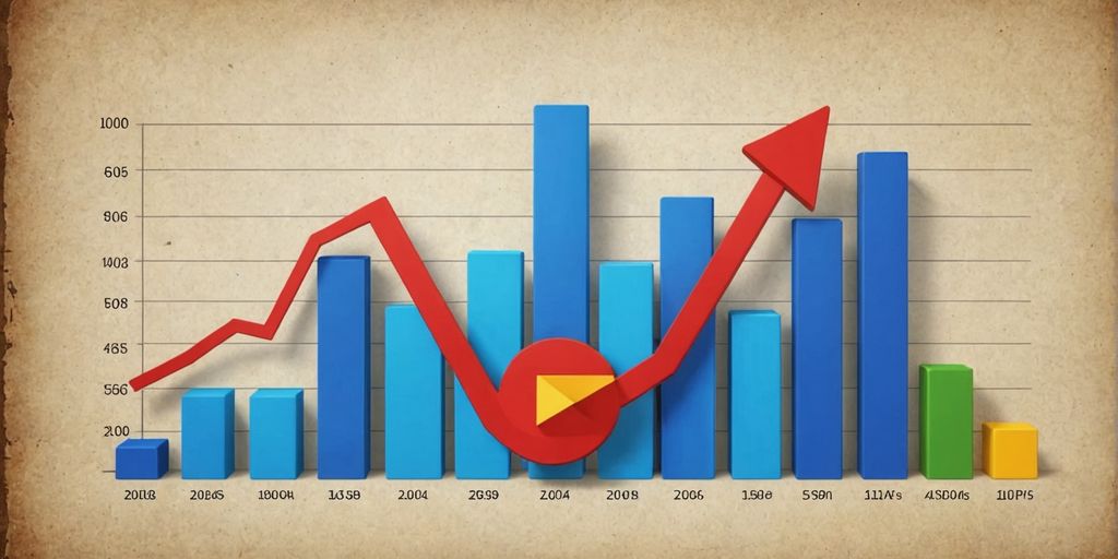 Graph depicting website ranking improvement with Google logo
