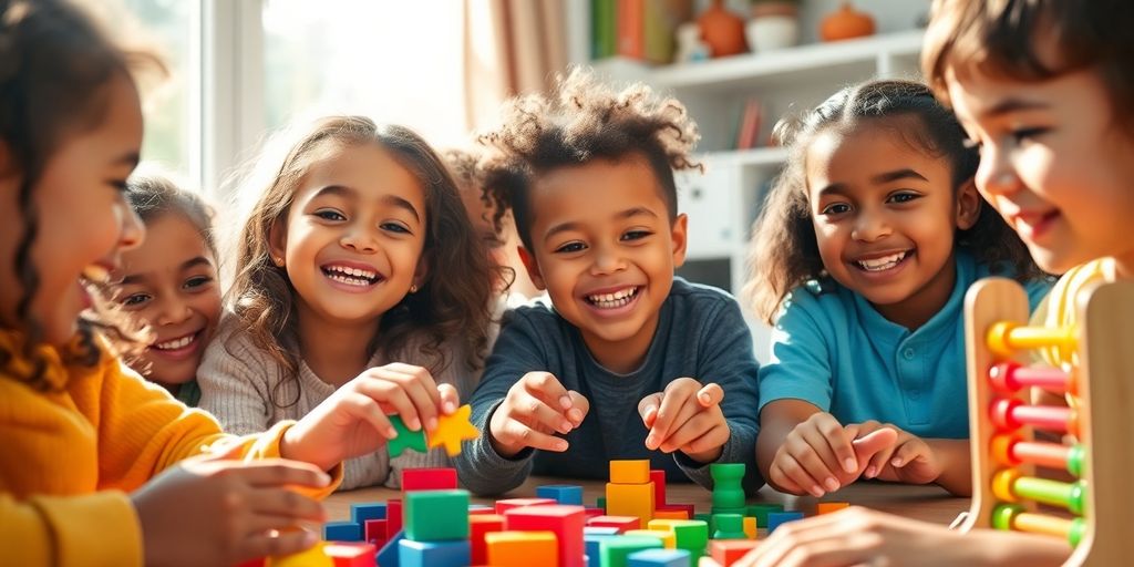Kinderen spelen educatieve reken spelletjes
