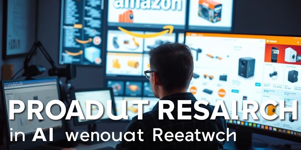 Person analyzing Amazon products using AI technology.