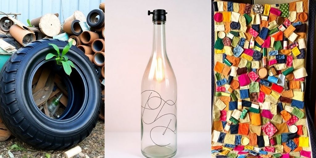 Objets transformés en nouvelles créations artistiques.