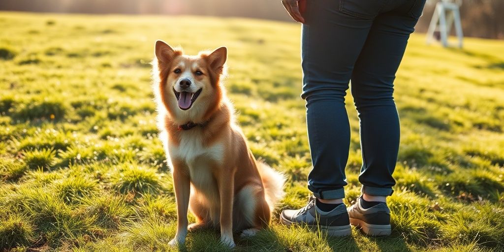 Happy dog and owner training in Bronte park