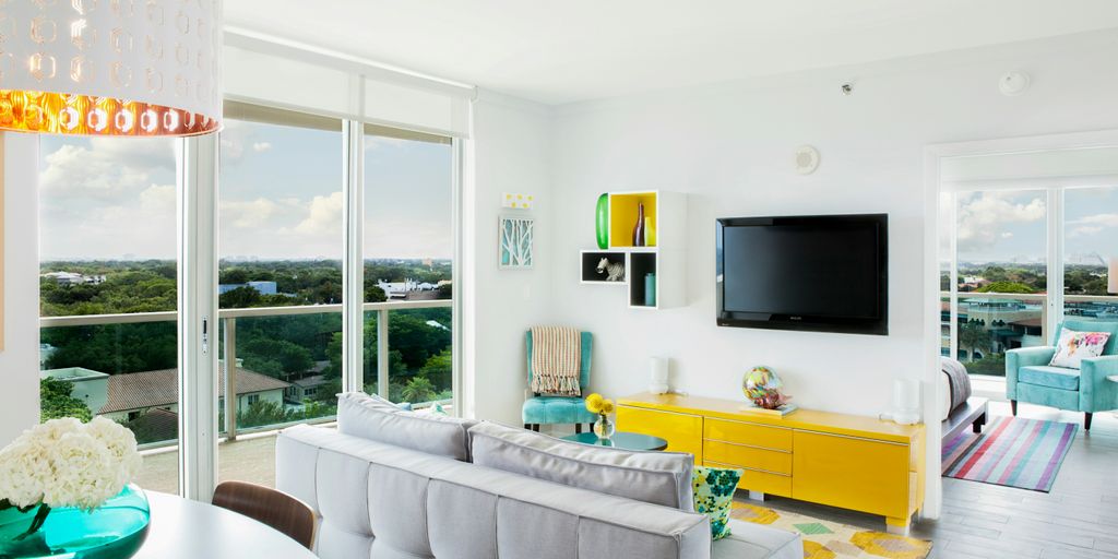 white and brown living room set