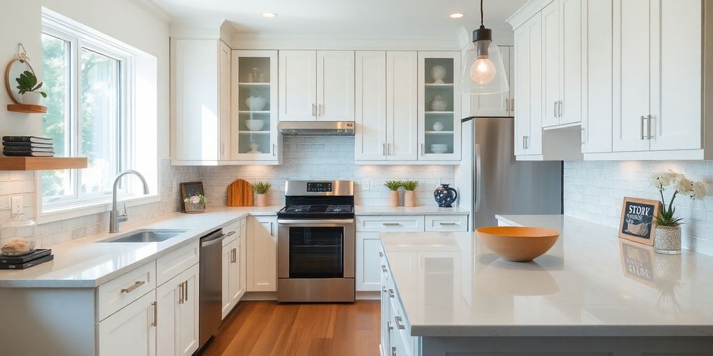 A stunning remodeled kitchen with modern design elements.
