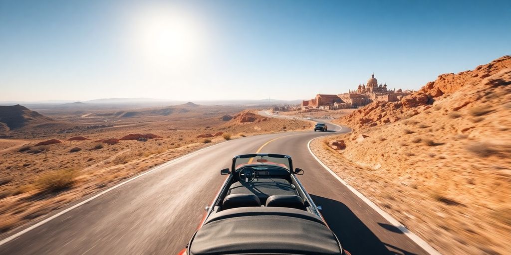 Voiture sur route près de Fès