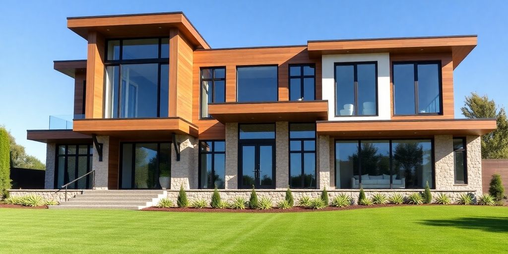 Modern luxury home exterior architecture.