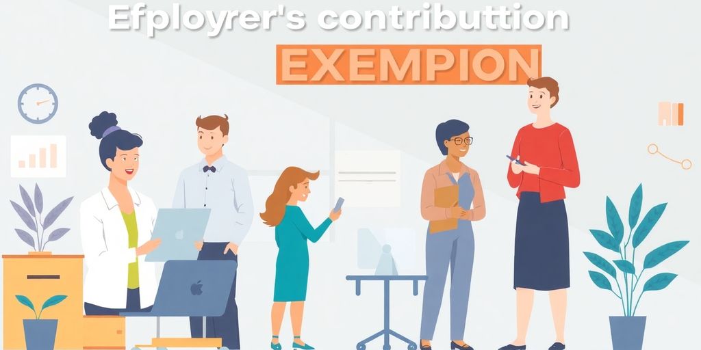 Illustrasjon av ansatte som samarbeider i et arbeidsmiljø.