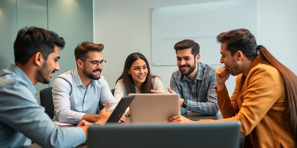 Group learning advanced cryptocurrency trading strategies in a classroom.
