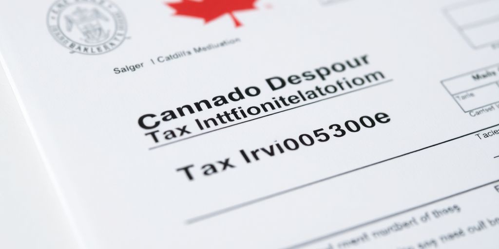Close-up of Canadian tax documents highlighting the TIN.