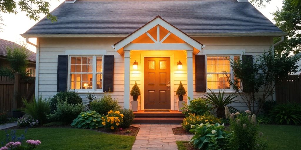 Cozy home with a garden, symbolizing safety and comfort.