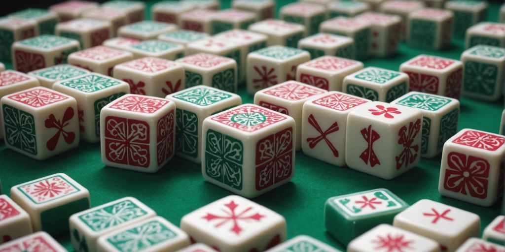 Colorful American Mahjong tiles arranged in a pattern, showcasing unique designs and vibrant colors.