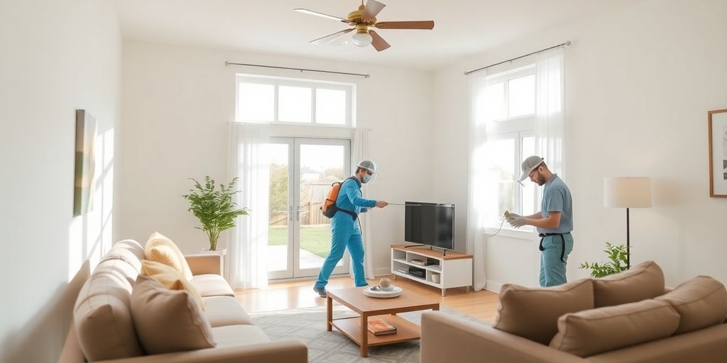 غرفة نظيفة ومريحة خالية من العناكب والآفات