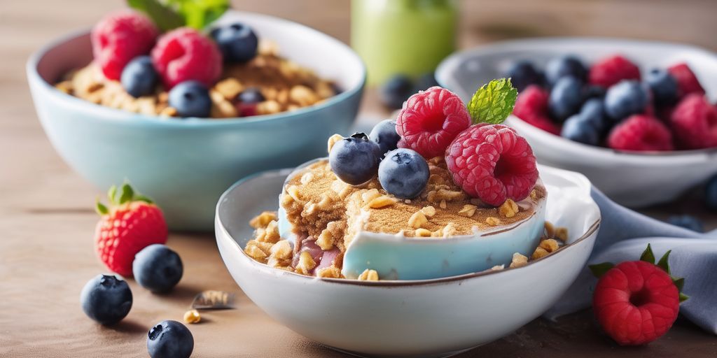 healthy dessert with low sugar, diabetes meal plan, nutritious food, balanced diet, kitchen setting