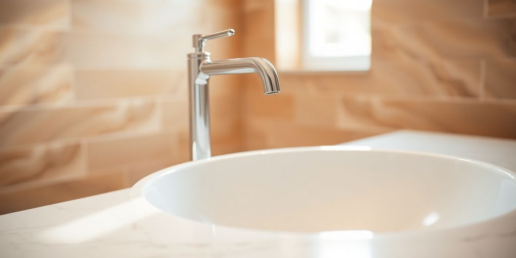 Marble basin in a luxurious bathroom setting.