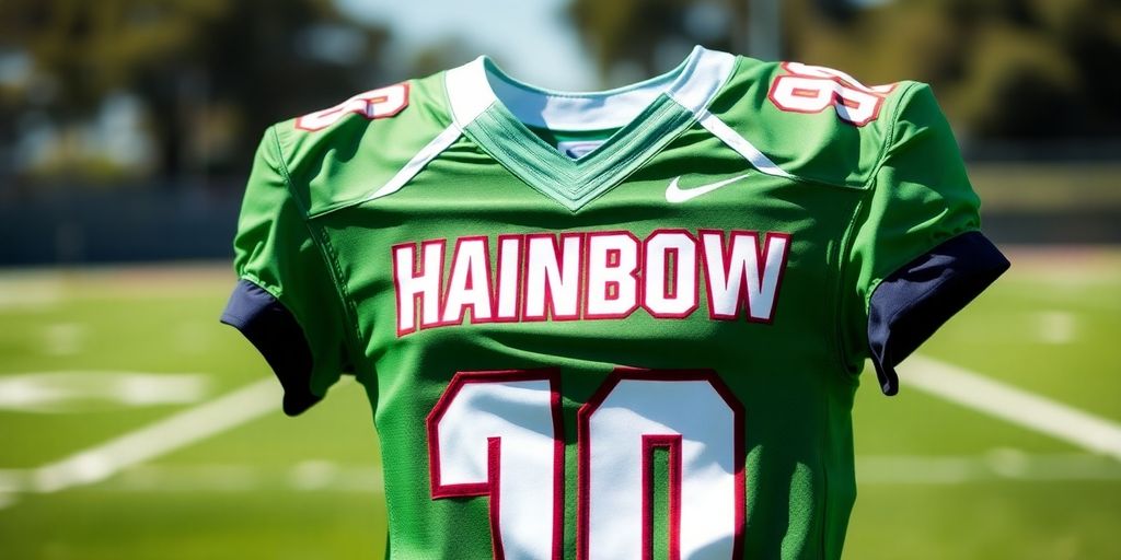Hawaii Rainbow Warriors jersey, green, athletic field