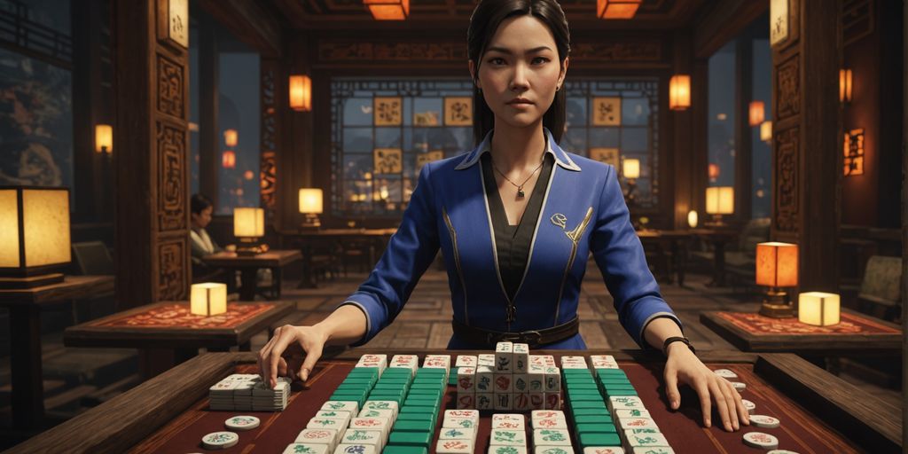 Player holding Mahjong tiles in Die Rise