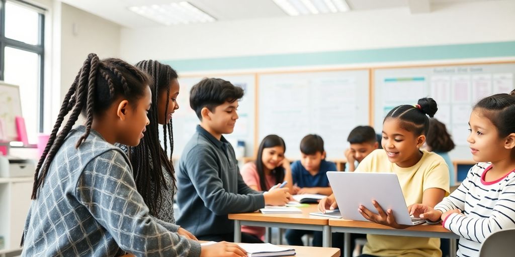 A dynamic class with engaged students.