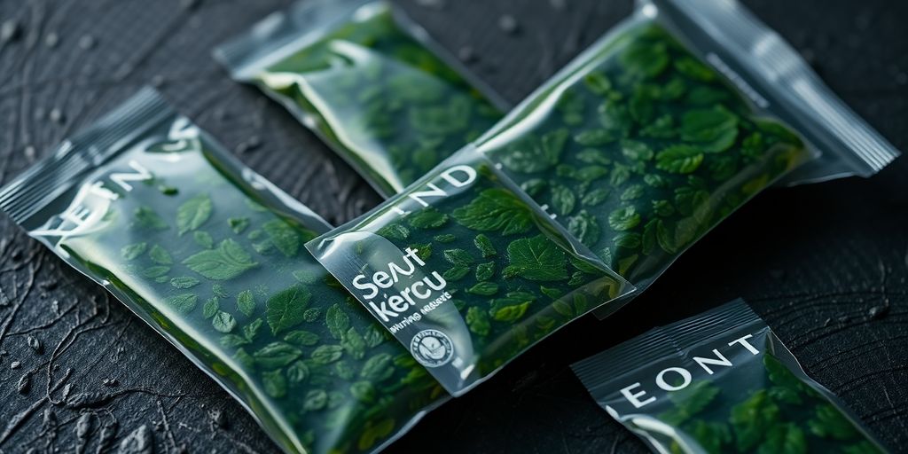 Seabed with edible seaweed packaging
