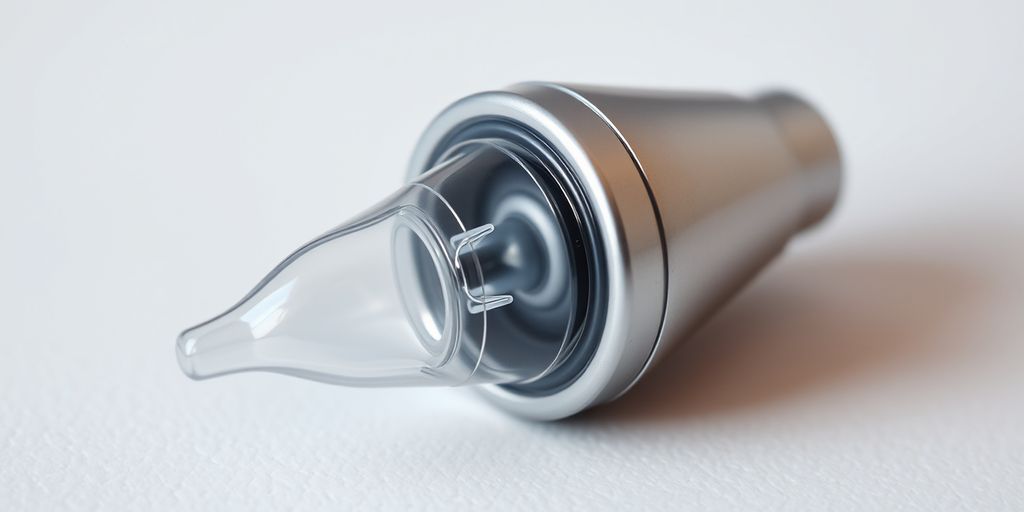 Implante hormonal em fundo neutro.