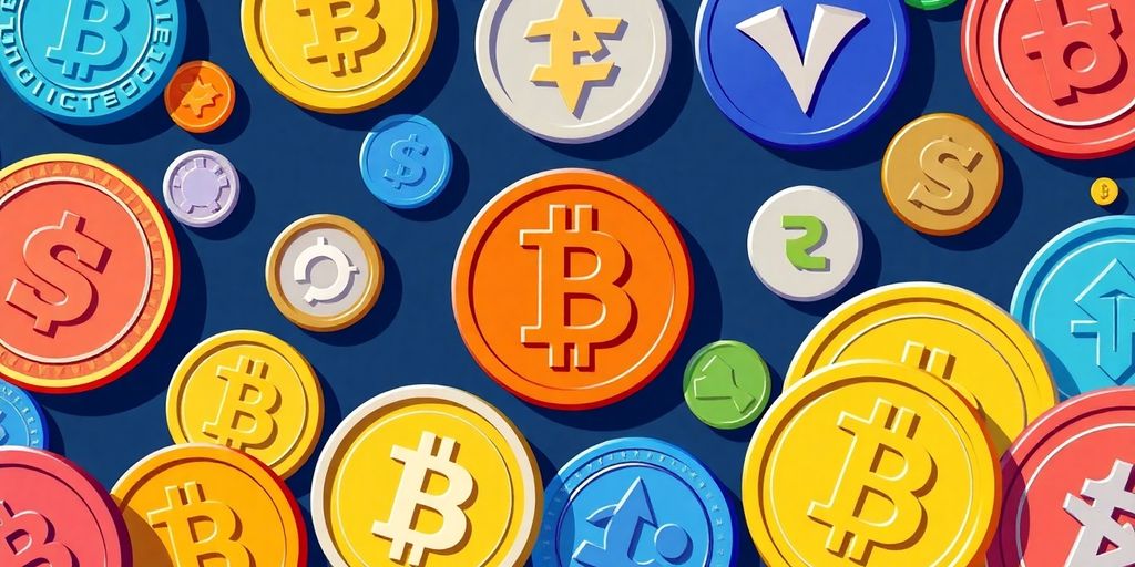 Illustrative image of various token types and designs.
