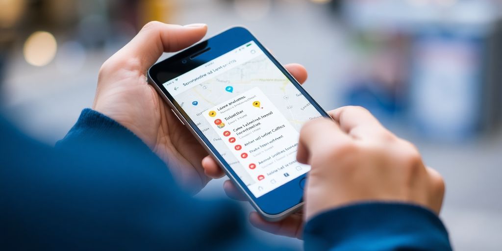 Person looking at a map on a phone.