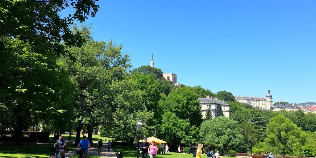 People enjoying outdoor activities in Lyon's beautiful parks.