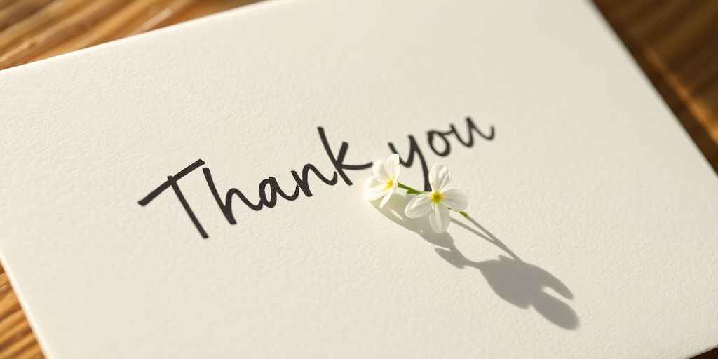 Illustrative thank you note.