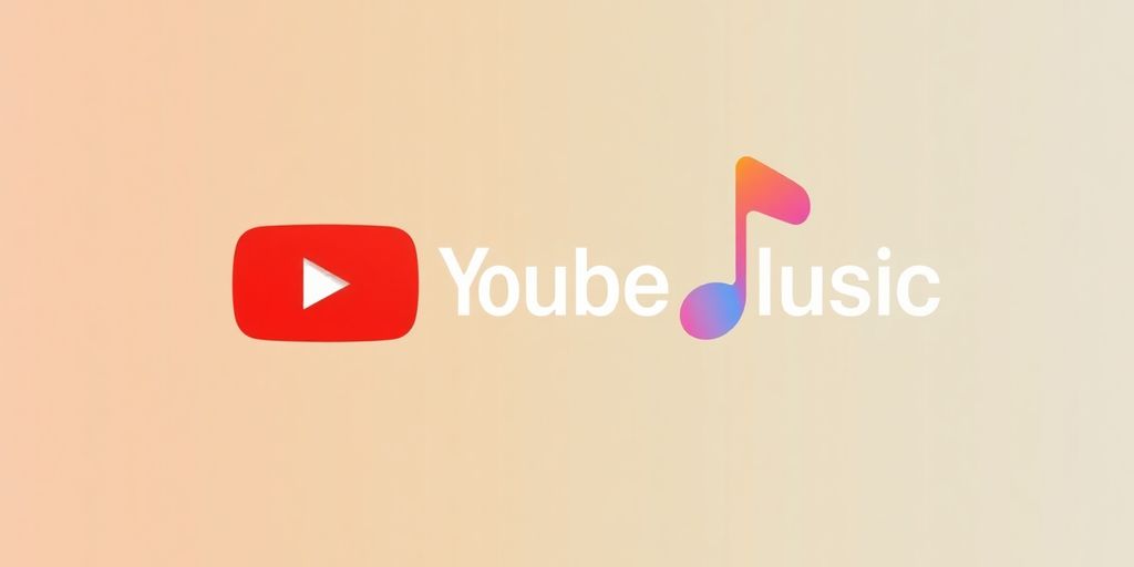 Ícone do YouTube Music com notas musicais vibrantes.