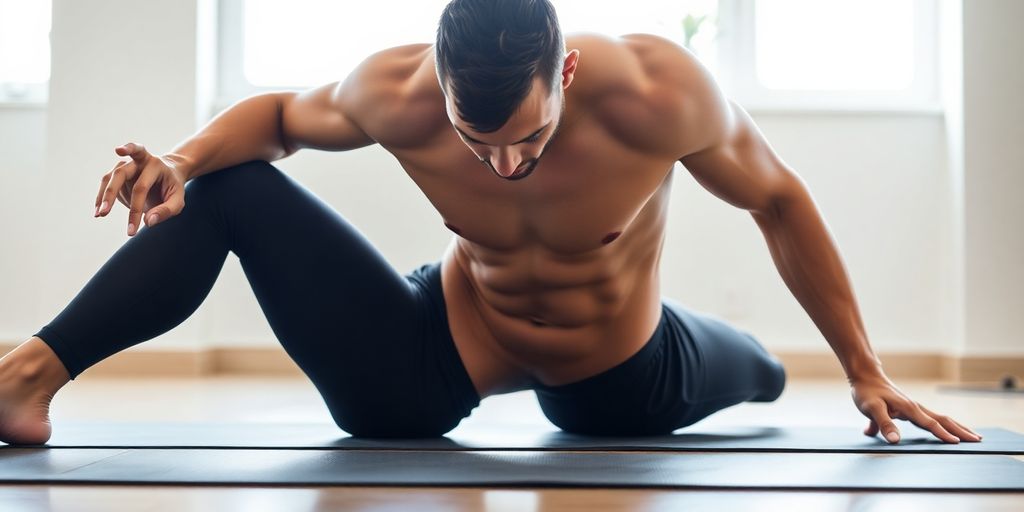 Man performing a perfect V sit-up on a mat.