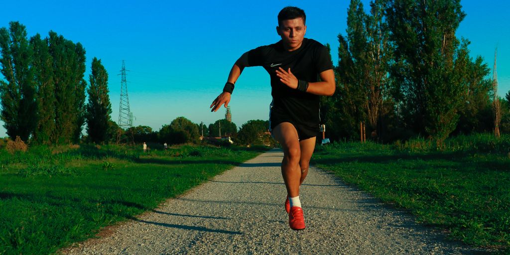 a man running on a path