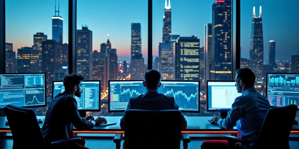 Cybersecurity team working in Chicago office