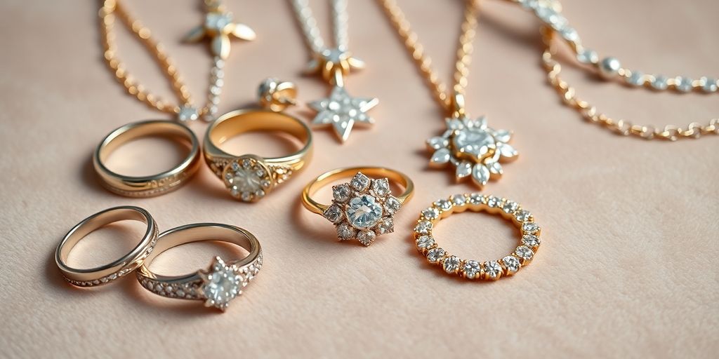 Bijoux élégants sur un fond en velours.
