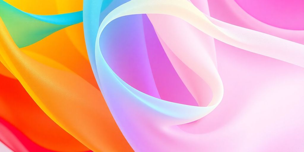 Two distinct, yet overlapping, colorful ribbons.