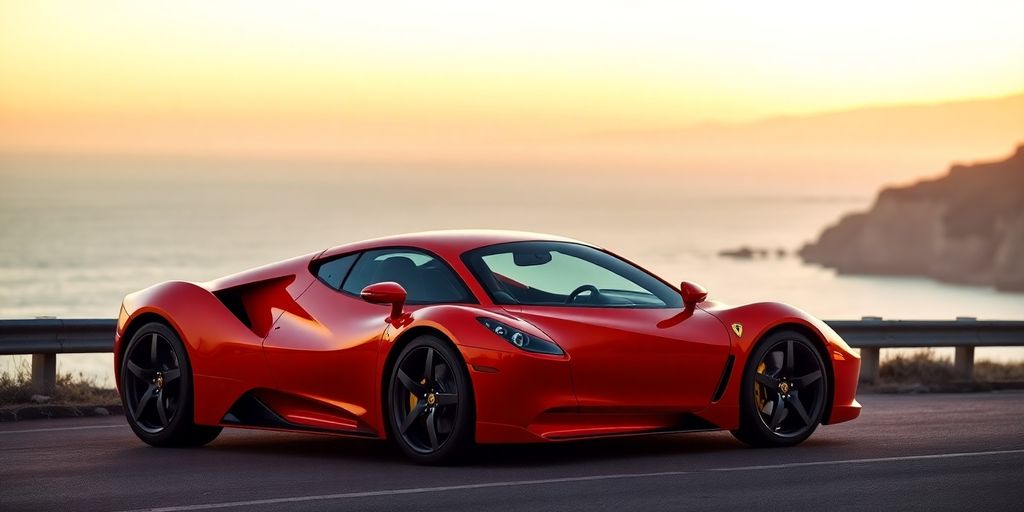 Voiture de luxe sur une route ensoleillée