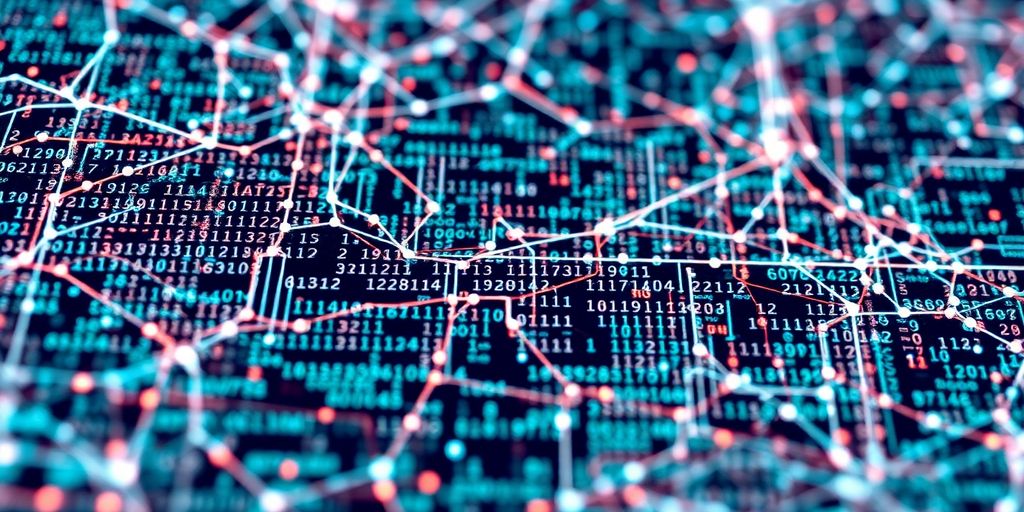 Intricate network of interconnected data points.